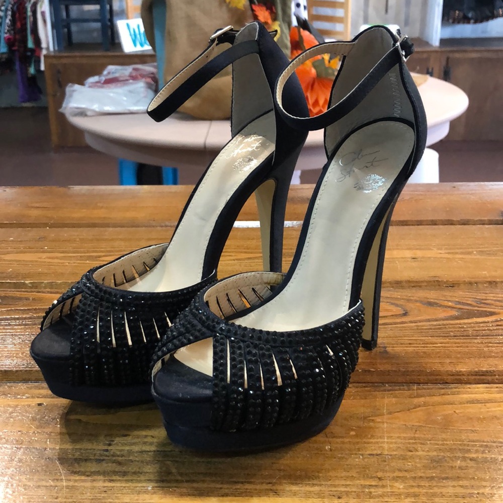 Colin Stuart Black Rhinestone Heels